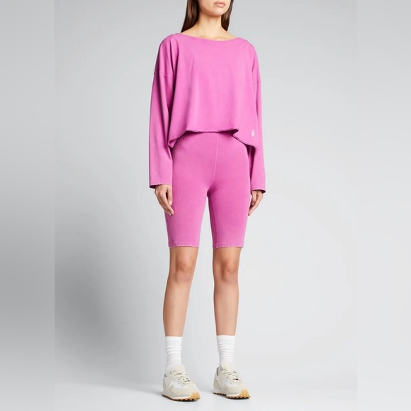 Free People Movement Hot Shot Runsie and long sleeve top Set / Magenta Disco XS - Picture 3 of 10